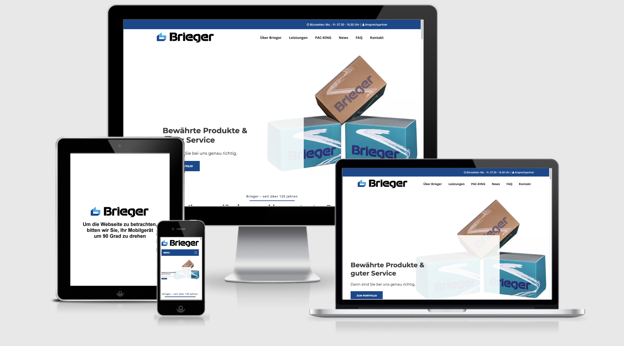 Brieger Verpackungen - Relaunch der Homepage durch Blue Hippo