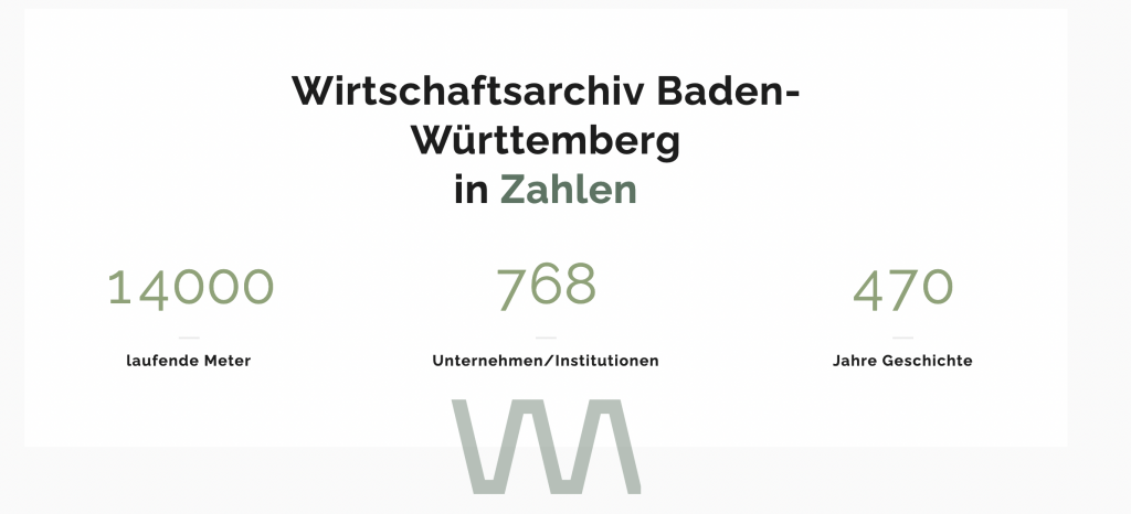 Wirtschaftsarchiv Baden-Württemberg Tool Wirtschaftsarchiv in Zahlen 