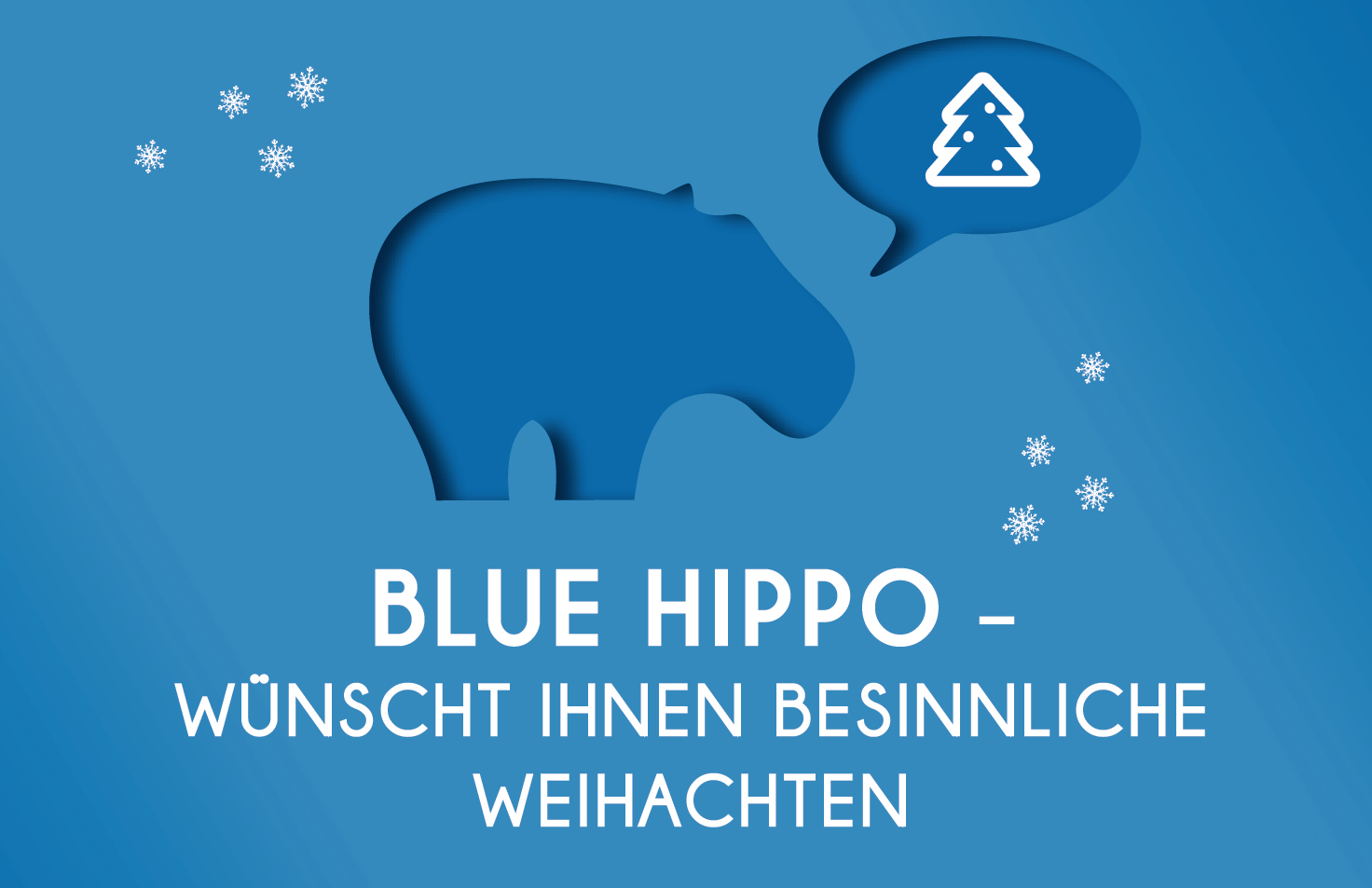 Blue Hippo wünscht schöne Weihnachten