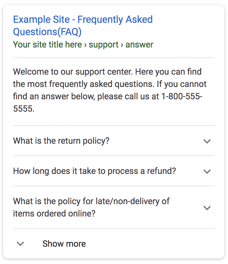 Abbildung: Ein FAQ-Snippet bei Google